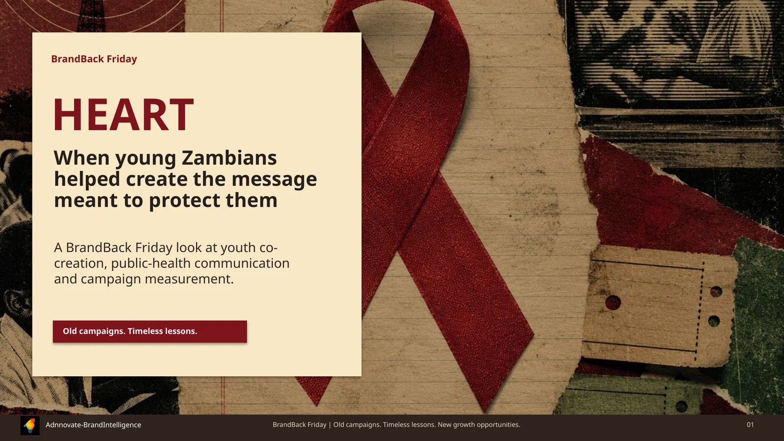 Adnnovate BrandBack Friday HEART cover featuring an HIV awareness ribbon and campaign-era communication imagery